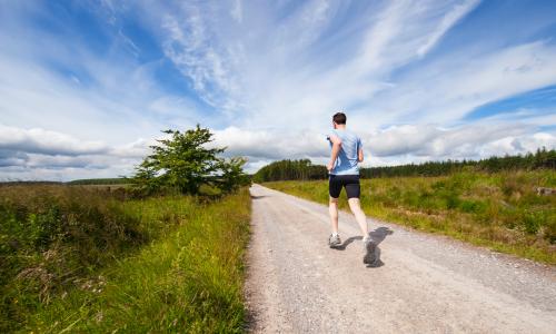 Man running outside