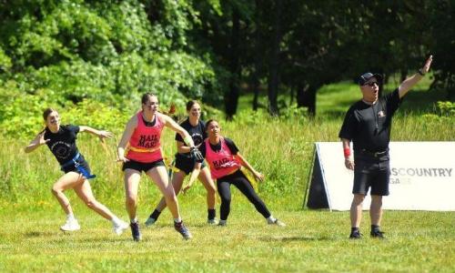 Girls on the Turf players ready for the ball to be thrown
