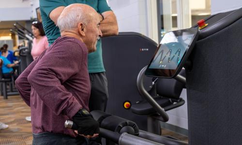 YMCA member uses EGYM at the French Creek YMCA facility