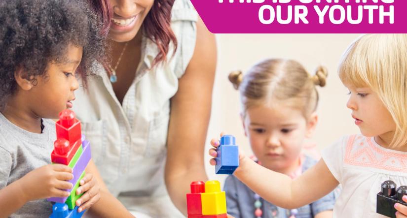 Youth Development leader interacting with children