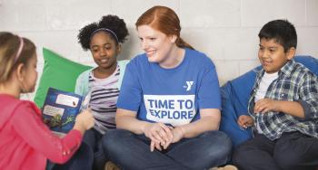 Y Staff interacting with children