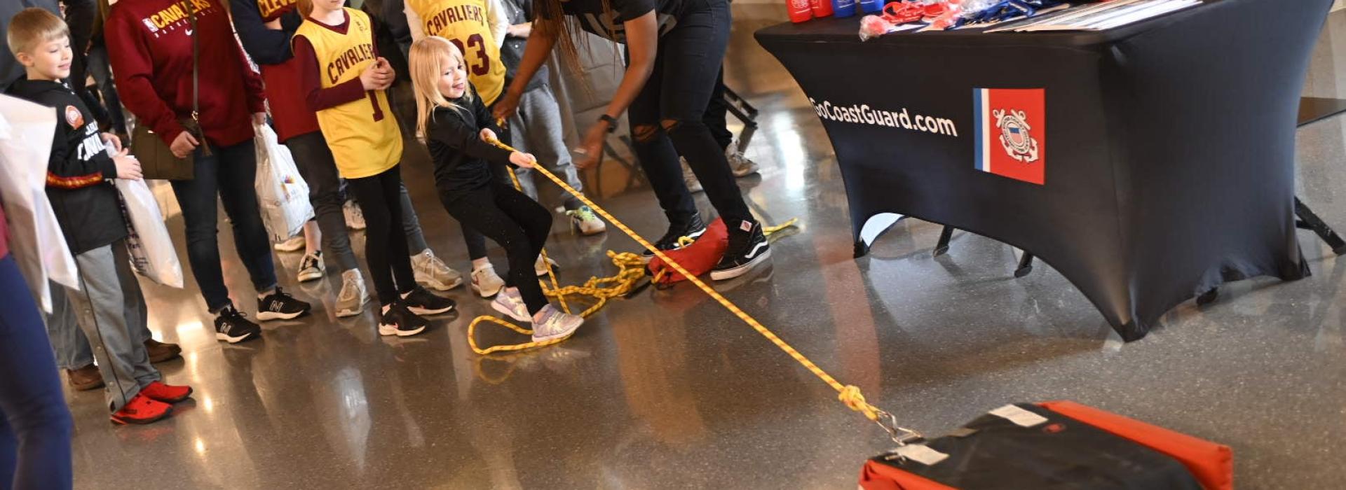 Kids participating in a vendor's activity
